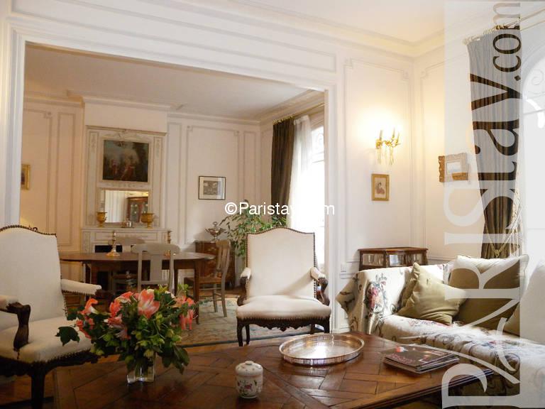 Luxury 2 Bedroom Apartment Paris Short Term Rental Auteuil 75016 Living Room
