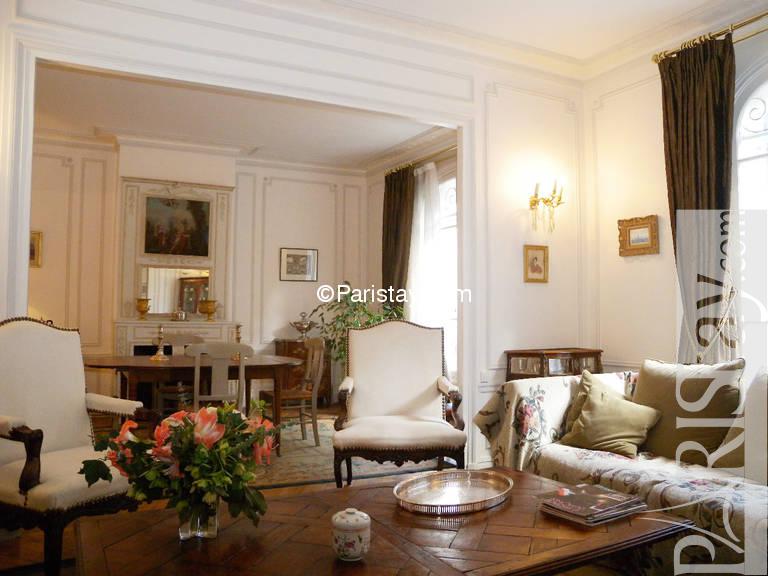 Luxury 2 Bedroom Apartment Paris Short Term Rental Auteuil 75016 Living Room