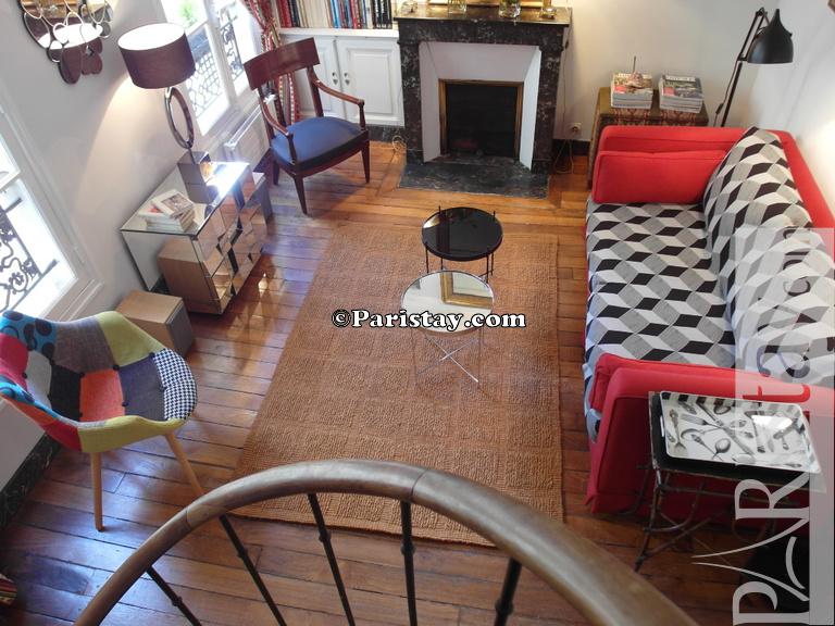 Paris Vacation Apartement Rental Saint Germain Des Pres 75006 Saint Germain Duplex Living Room