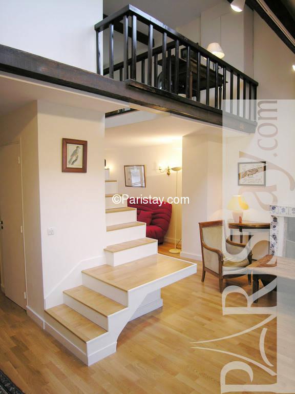 Duplex For Rent Long Term Paris 4th Arrondist Beaubourg 75004 Living Room